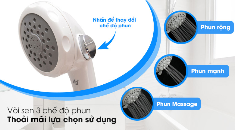 3 chế độ phun - Máy nước nóng Panasonic DH-4MP1VW 4.5 kW