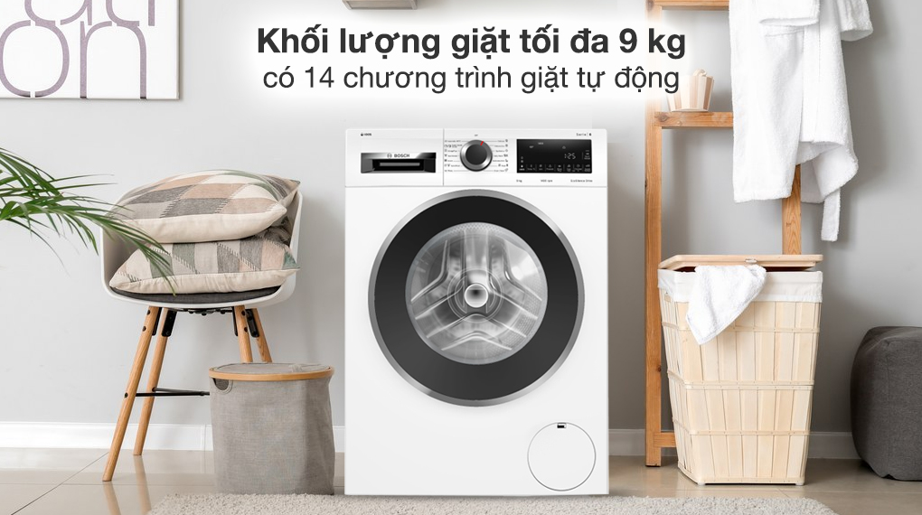 Máy giặt Bosch 9 kg WGG244A0SG - Khối lượng giặt và chương trình giặt